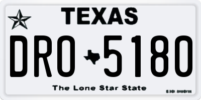 TX license plate DRO5180