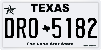 TX license plate DRO5182