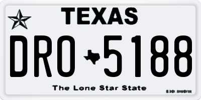 TX license plate DRO5188
