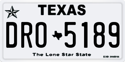 TX license plate DRO5189