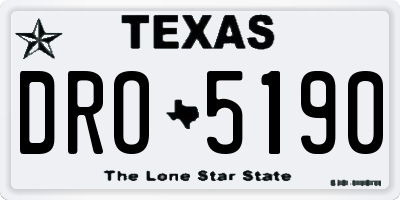 TX license plate DRO5190