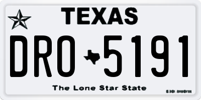 TX license plate DRO5191