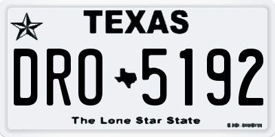 TX license plate DRO5192