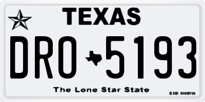 TX license plate DRO5193