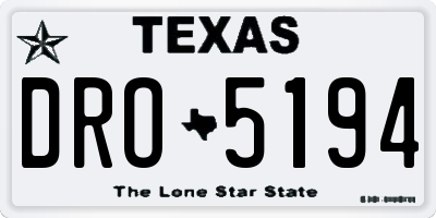 TX license plate DRO5194
