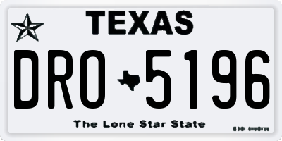 TX license plate DRO5196