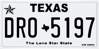 TX license plate DRO5197