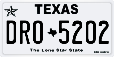 TX license plate DRO5202