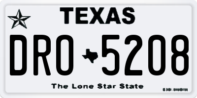 TX license plate DRO5208