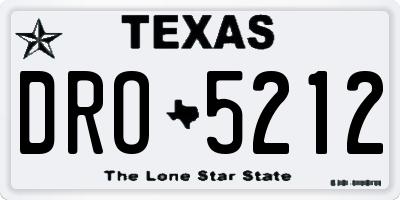TX license plate DRO5212