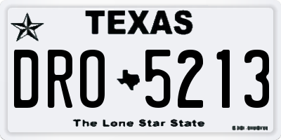 TX license plate DRO5213