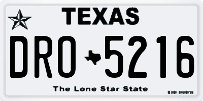 TX license plate DRO5216