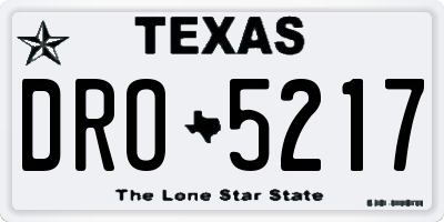 TX license plate DRO5217