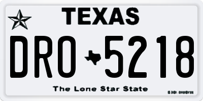 TX license plate DRO5218
