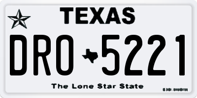 TX license plate DRO5221