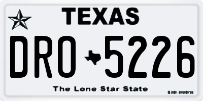 TX license plate DRO5226