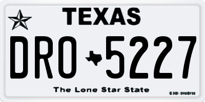 TX license plate DRO5227