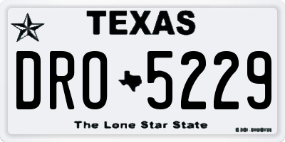 TX license plate DRO5229