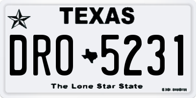 TX license plate DRO5231
