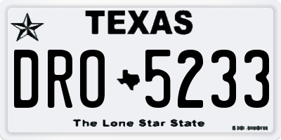 TX license plate DRO5233