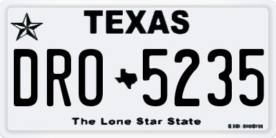 TX license plate DRO5235