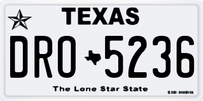 TX license plate DRO5236