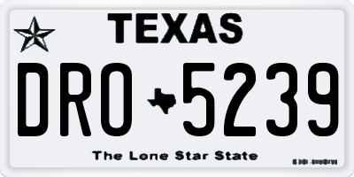 TX license plate DRO5239