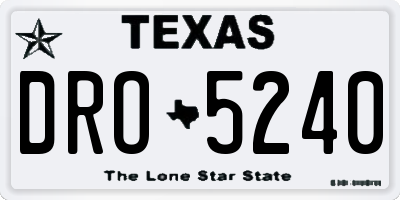 TX license plate DRO5240