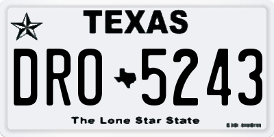 TX license plate DRO5243