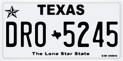 TX license plate DRO5245