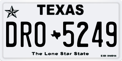 TX license plate DRO5249