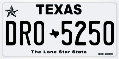 TX license plate DRO5250