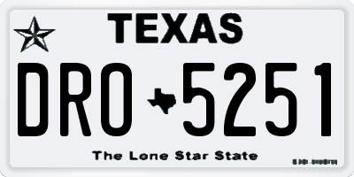 TX license plate DRO5251