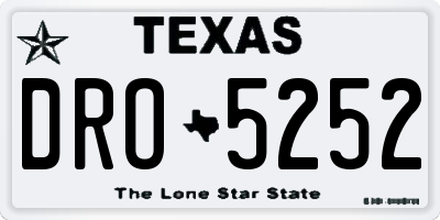TX license plate DRO5252
