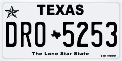 TX license plate DRO5253