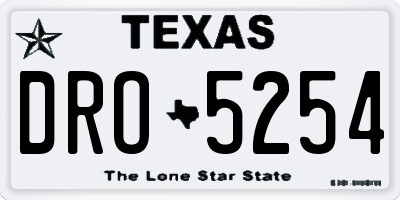 TX license plate DRO5254