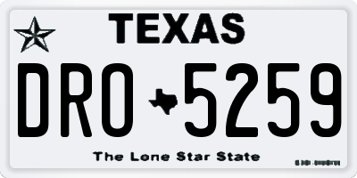 TX license plate DRO5259
