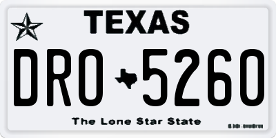 TX license plate DRO5260