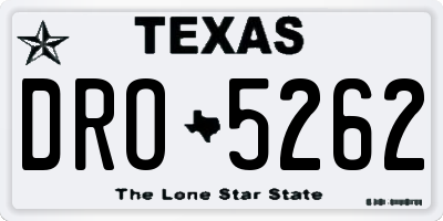 TX license plate DRO5262