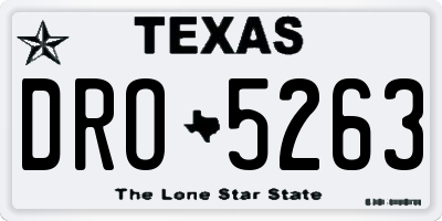 TX license plate DRO5263