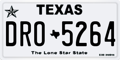 TX license plate DRO5264