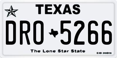TX license plate DRO5266
