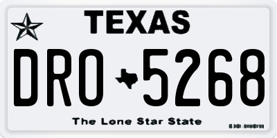 TX license plate DRO5268