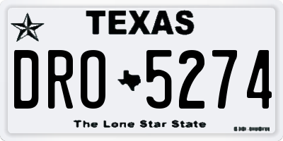TX license plate DRO5274