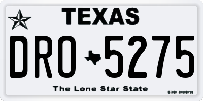 TX license plate DRO5275