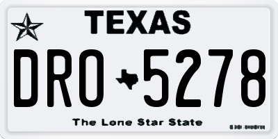 TX license plate DRO5278