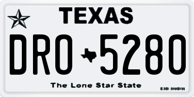 TX license plate DRO5280