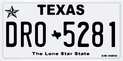 TX license plate DRO5281