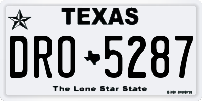 TX license plate DRO5287