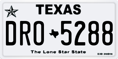 TX license plate DRO5288